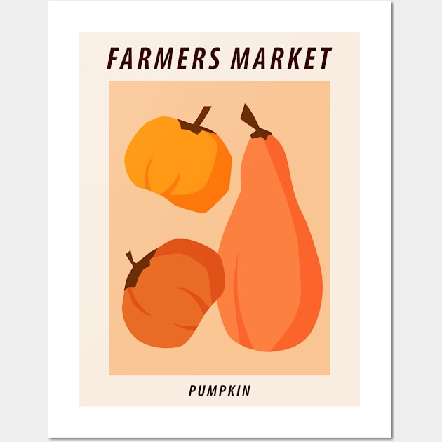 Farmers market, Pumpkin, Posters aesthetic, Cottagecore decor, Exhibition poster, Food art, Autumn decor Wall Art by KristinityArt